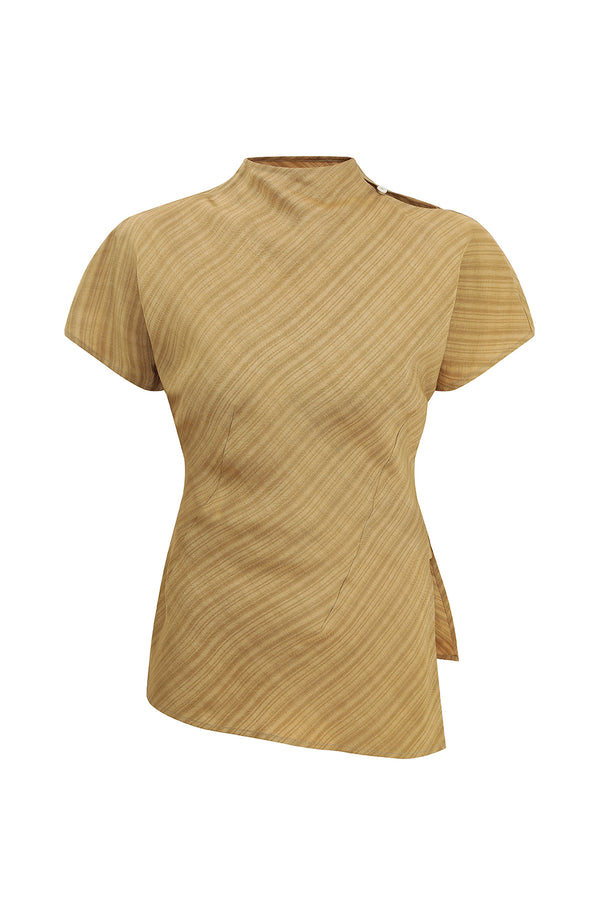 SAMUEL GUI YANG 25 autumn and winter jacquard top SGY-AW25BTP14-1-1-GOLDEN SPICE